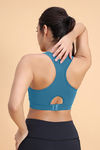 Zelocity  Medium Impact Quick Dry Sports Bra - Saxony Blue — thumbnail 3